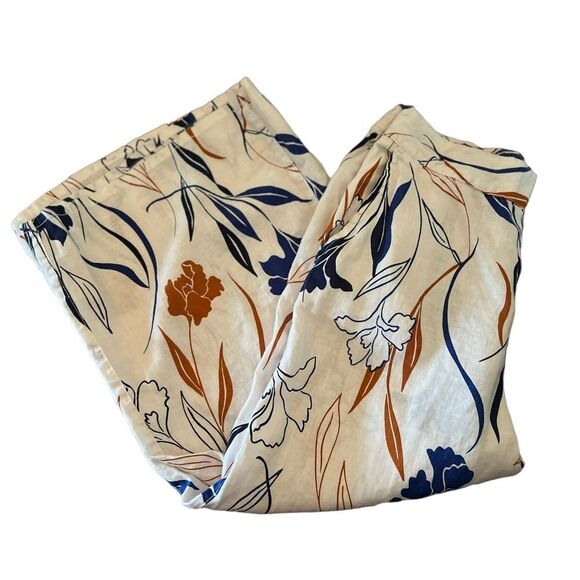 Rachel Roy Wide Leg Linen Pants womens M Lightweight Flowy Cropped 2 Pockets - Picture 4 of 6